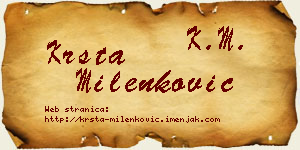 Krsta Milenković vizit kartica